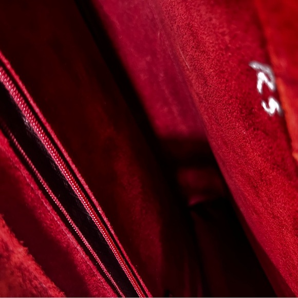 Vintage Eel Skin Leather Burgundy Briefcase 17x11 Ox Blood Red Shiny Academia - Picture 11 of 16